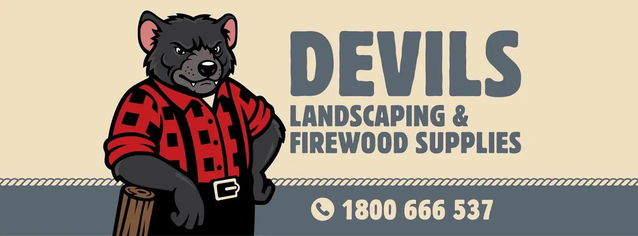 Devils Landscaping & Firewood Supplies logo and phone number